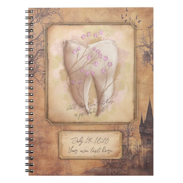Elegant Vintage Old Fashioned Dental Gift Notebook (Front)