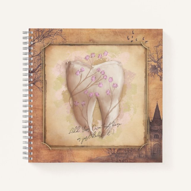 Elegant Vintage Old Fashioned Dental Gift Notebook (Front)