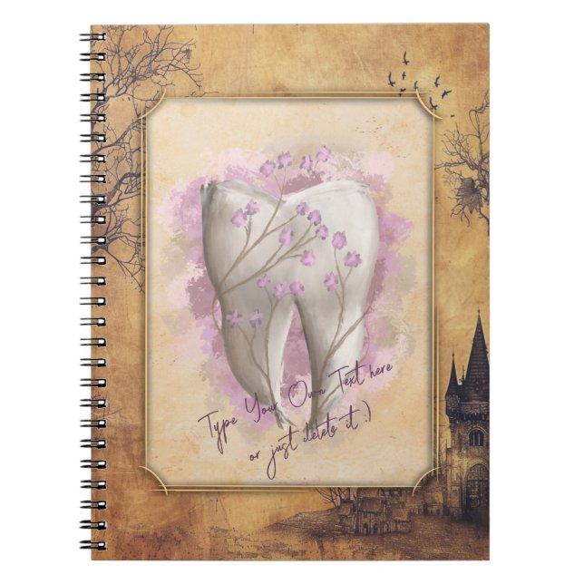 Elegant Vintage Old Fashioned Dental Gift Notebook (Front)