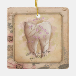 Elegant Vintage Old Fashioned Dental Gift notebook Ceramic Ornament