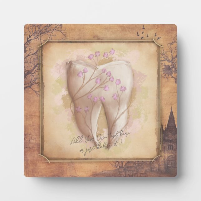 Elegant Vintage Old Fashioned Dental Gift Plaque (Front)