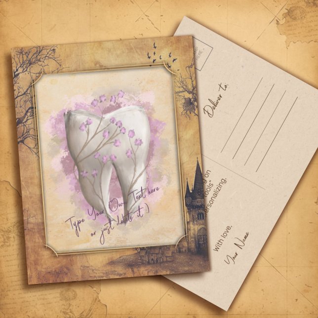 Elegant Vintage Old Fashioned Dental Gift Postcard (Creator Uploaded)