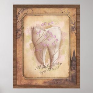 Elegant Vintage Old Fashioned Dental Gift Poster