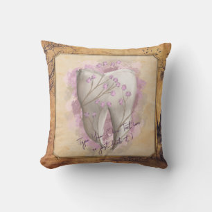 Elegant Vintage Old Fashioned Dental Gift Throw Pillow