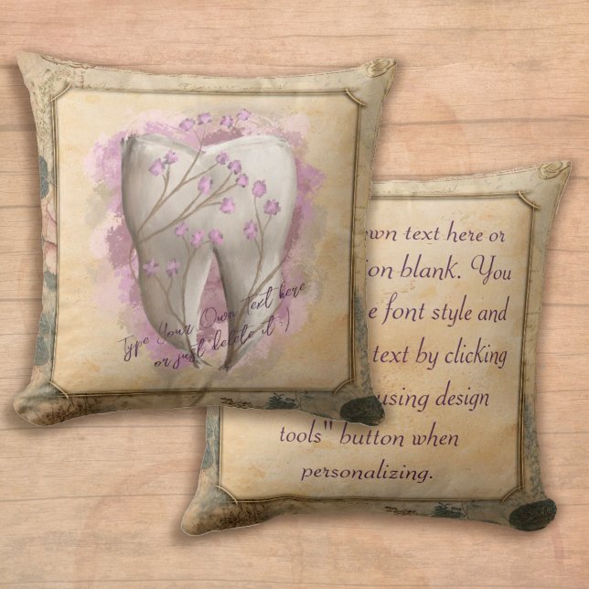 Elegant Vintage Old Fashioned Dental Gift Throw Pillow (Creator Uploaded)