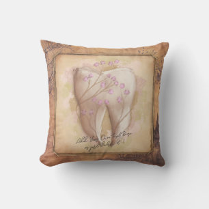 Elegant Vintage Old Fashioned Dental Gift Throw Pillow