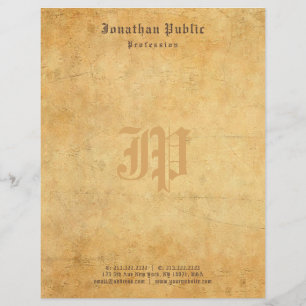 Elegant Vintage Old Paper Look Monogram Template