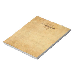 Elegant Vintage Old Paper Look Monogram Template Notepad