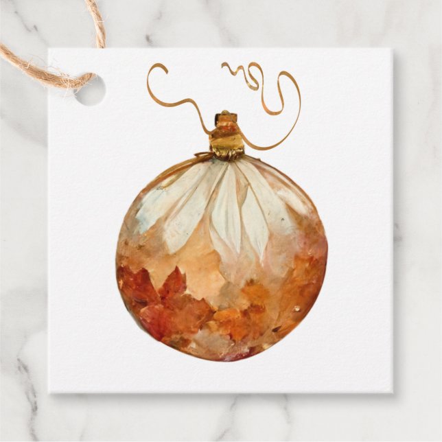 Elegant Vintage Ornament Christmas Gift Tag (Front)