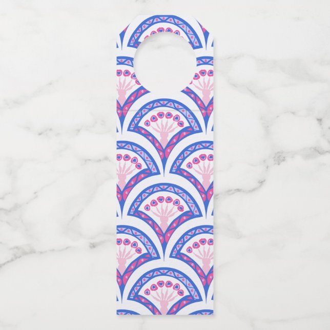 Elegant Vintage Ornamental Artwork Bottle Tag (Front)