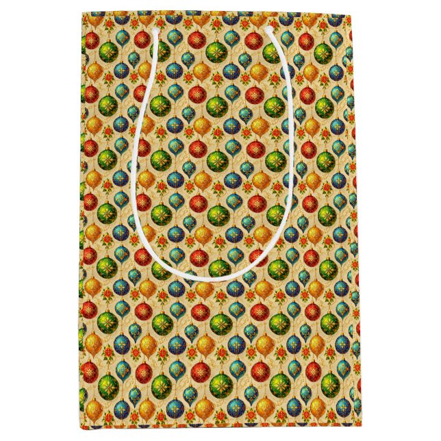 Elegant Vintage Ornaments Medium Gift Bag (Front)
