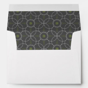 Elegant vintage pattern liner & return address envelope