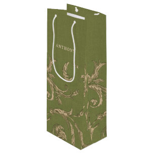 Elegant Vintage Pattern Wedding Favour Wine Bags