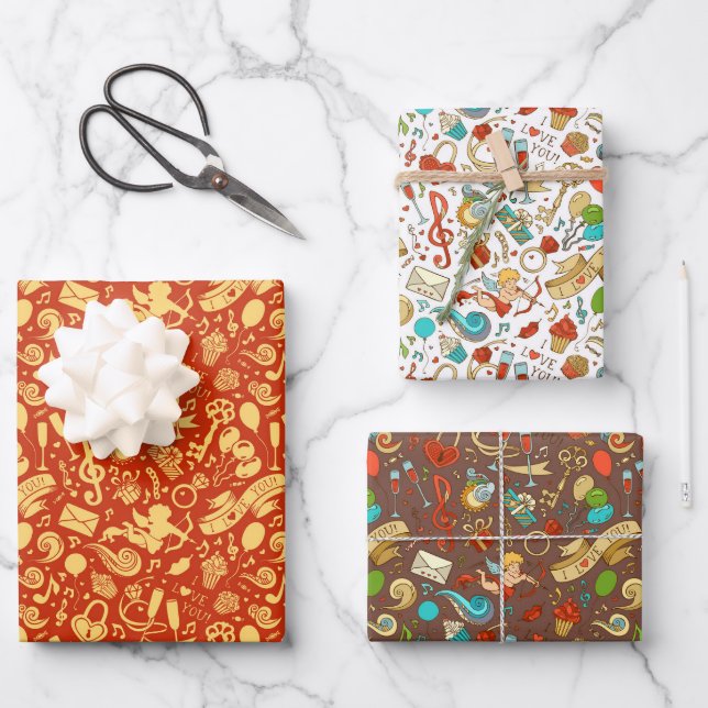 Elegant Vintage Pattern Wrapping Paper Sheet (Front)