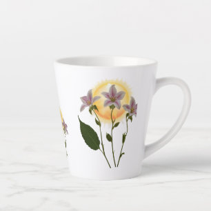 Elegant Vintage Peach Rose Butterfly Small Latte Mug