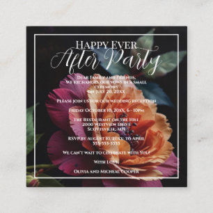 Elegant vintage peachy red floral moody boho enclosure card