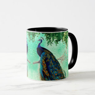 Elegant vintage peacock artwork   mug