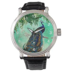 Elegant vintage peacock artwork                    watch