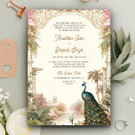 Elegant Vintage Peacock Garden Indian Wedding Invitation<br><div class="desc">Amaze your guests with this elegant wedding invite featuring a beautiful peacock and vintage elements with QR Code for online RSVP or venue location. Simply add your event details on this easy-to-use template to make it a one-of-a-kind invitation.</div>