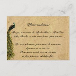 Elegant Vintage Peacock Posh Wedding Insert