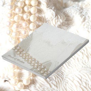 Elegant Vintage Pearls of Wisdom Notepad