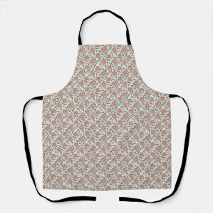 Elegant Vintage Peony & Mossy Vine Watercolor Apron