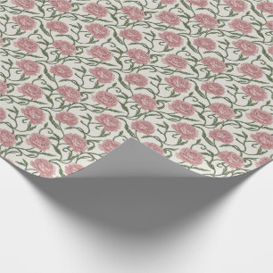 Elegant Vintage Peony & Mossy Vine Watercolor Wrapping Paper