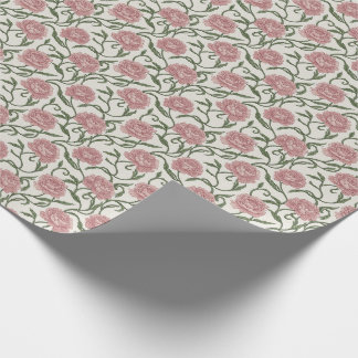 Elegant Vintage Peony & Mossy Vine Watercolor Wrapping Paper