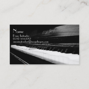 Elegant Vintage Piano Teacher Business Cards
