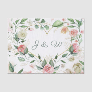 Elegant Vintage Pink Creme Floral Decoupage Tissue Paper