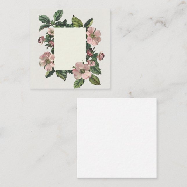 Elegant Vintage Pink Dogwood Flowers Card (Front/Back)