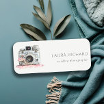 Elegant Vintage Pink Floral Camera Photography  Name Tag<br><div class="desc">For any further customisation or any other matching items,  please feel free to contact me at yellowfebstudio@gmail.com</div>