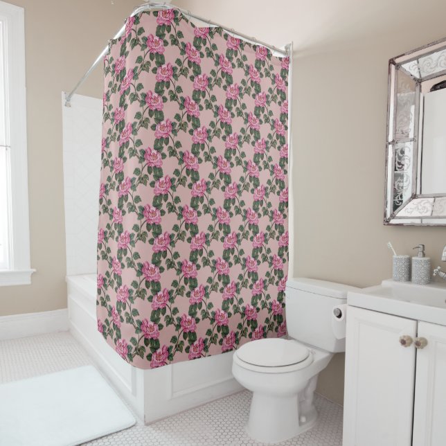 Elegant Vintage Pink Flower Roses Floral Pattern (In Situ)