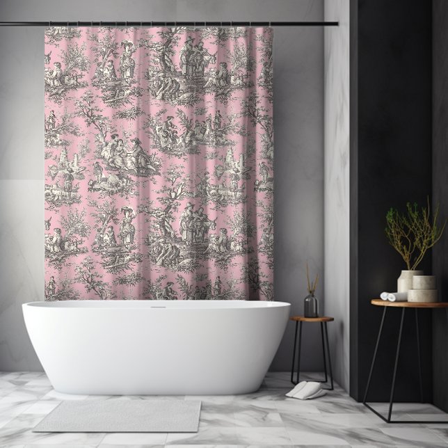 Elegant vintage pink grey toile de jouy (Creator Uploaded)