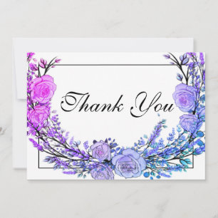 Elegant vintage pink purple teal roses invitation