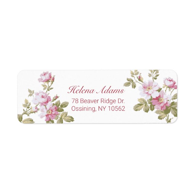 Elegant Vintage Pink Roses (Devant)