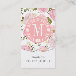 Elegant Vintage Pink Roses Personalized Business Card