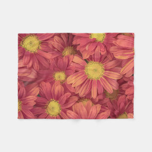 Elegant Vintage Pink Sunflowers Acrylic Artwork Fleece Blanket
