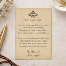 Elegant Vintage Poem Sympathy Thank You Notes