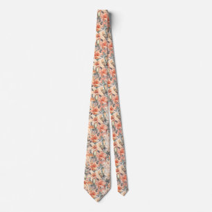 Elegant Vintage Pretty Spring pattern Tiger Lily Tie