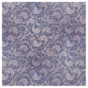 Elegant Vintage Purple Damask Pattern Fabric