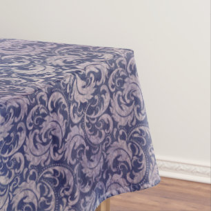 Elegant Vintage Purple Damask Pattern Tablecloth