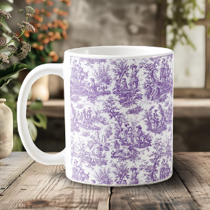 Elegant Vintage Purple French Toile Scene Coffee Mug