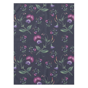Elegant Vintage Purple Orchids Floral Pattern Tablecloth