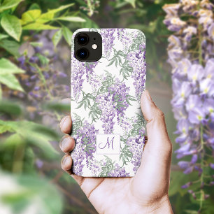 Elegant Vintage Purple Wisteria w/Monogram iPhone 11 Case
