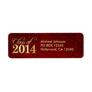 Elegant Vintage Red damask and Gold Class of 2014