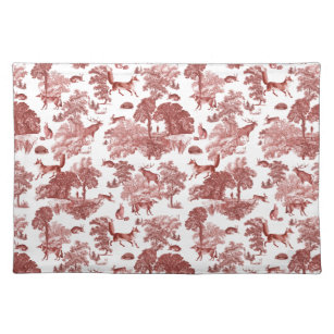 Elegant Vintage Red Fox Rabbit Country Toile Placemat