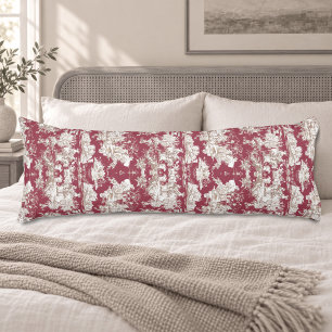 Elegant vintage red lake toile de jouy body pillow