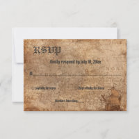 Elegant Vintage Retro Ancient Map Ship Wedding