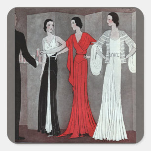 Elegant Vintage Retro Art Deco Party Square Sticker